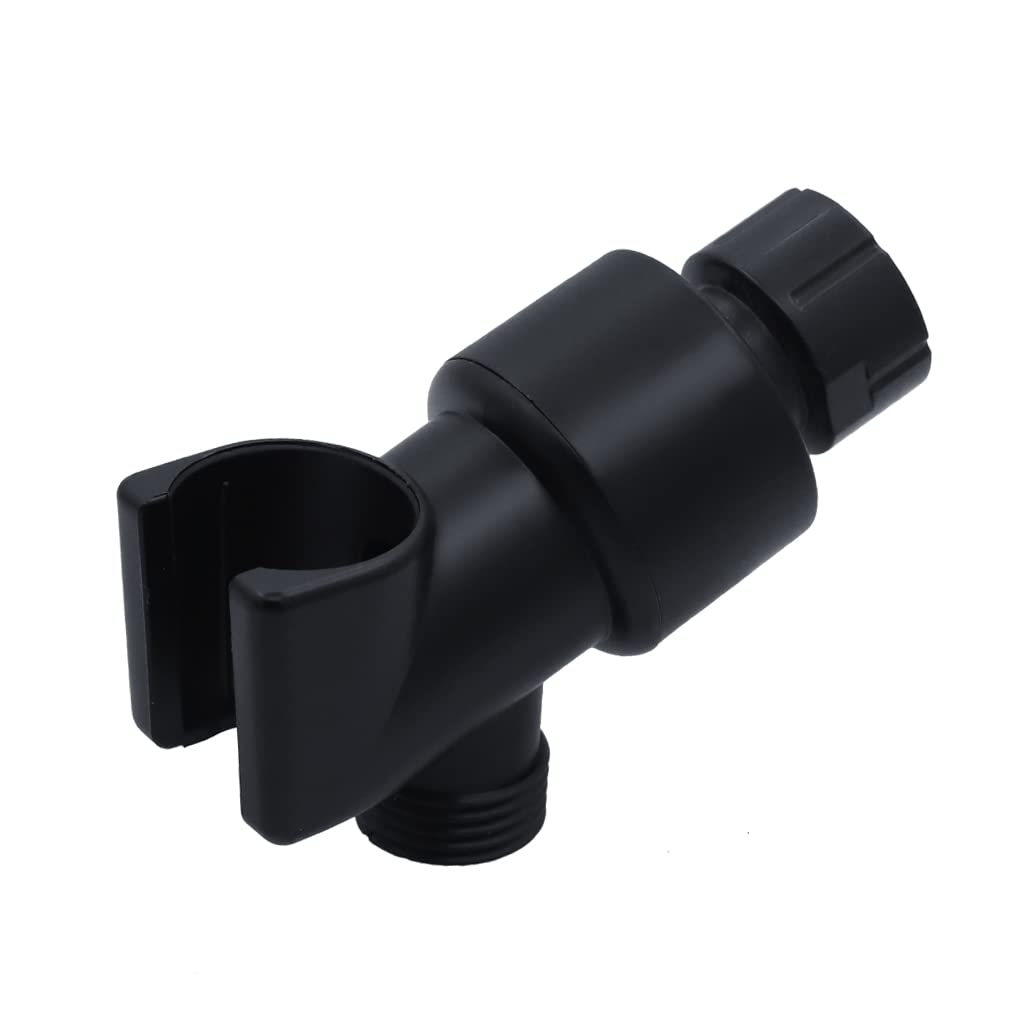 HASTHIP Hand Shower Holder for Bathroom Shower System 360° Rotatable Wall Mount Shower Bracket System Adapter Connector, Black HASTHIP Hand Shower Holder for Bathroom Shower System 360° Rotatable Wall Mount Shower Bracket System Adapter Connector, Black